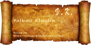Valkusz Klaudia névjegykártya